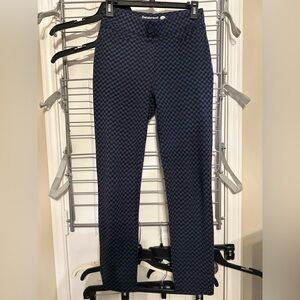 Betabrand Women's Navy Checkered Ankle Pants